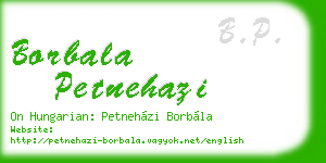 borbala petnehazi business card